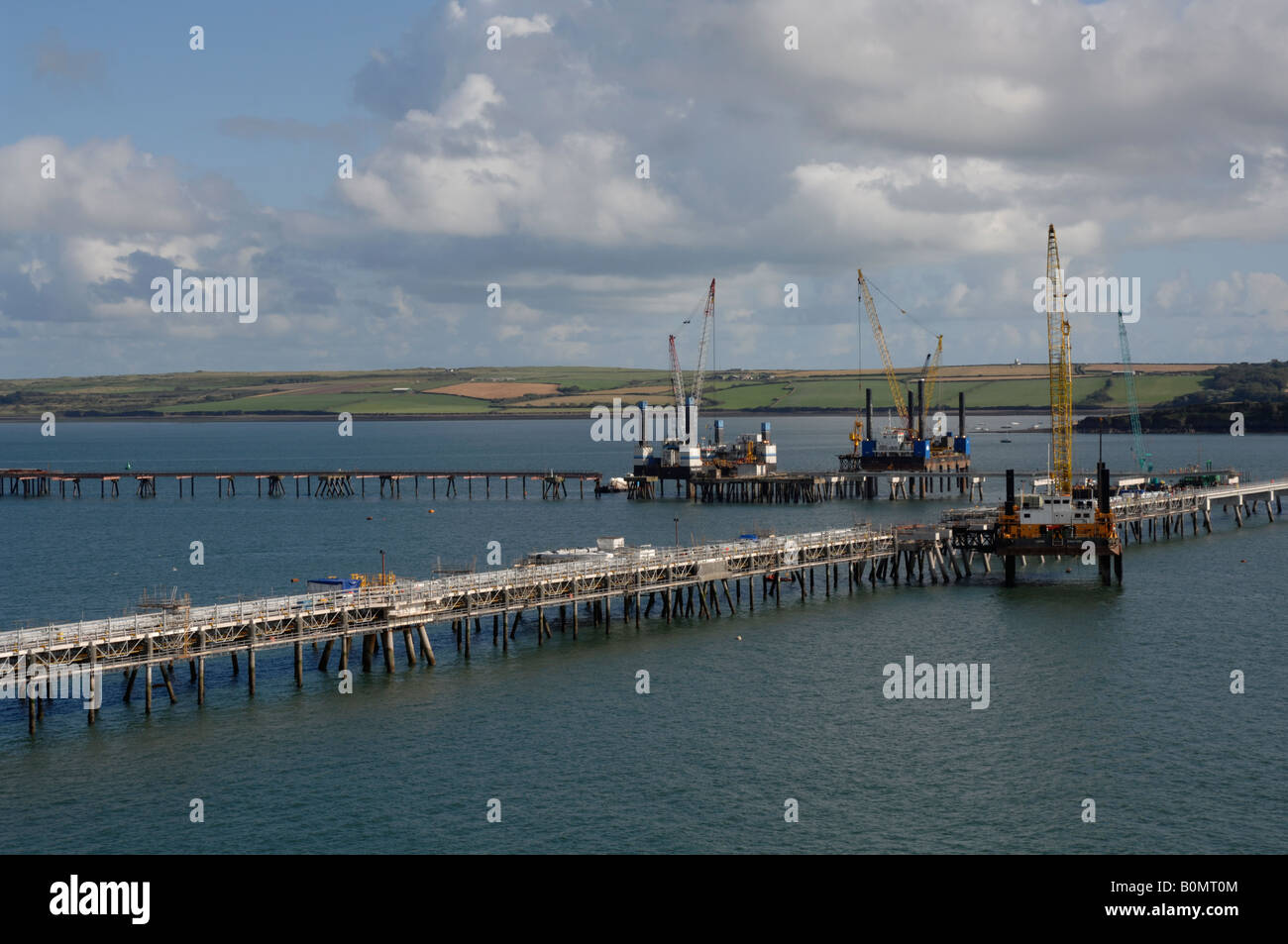 Jetty construction South Hook LNG Milford Haven Pembrokeshire Wales UK