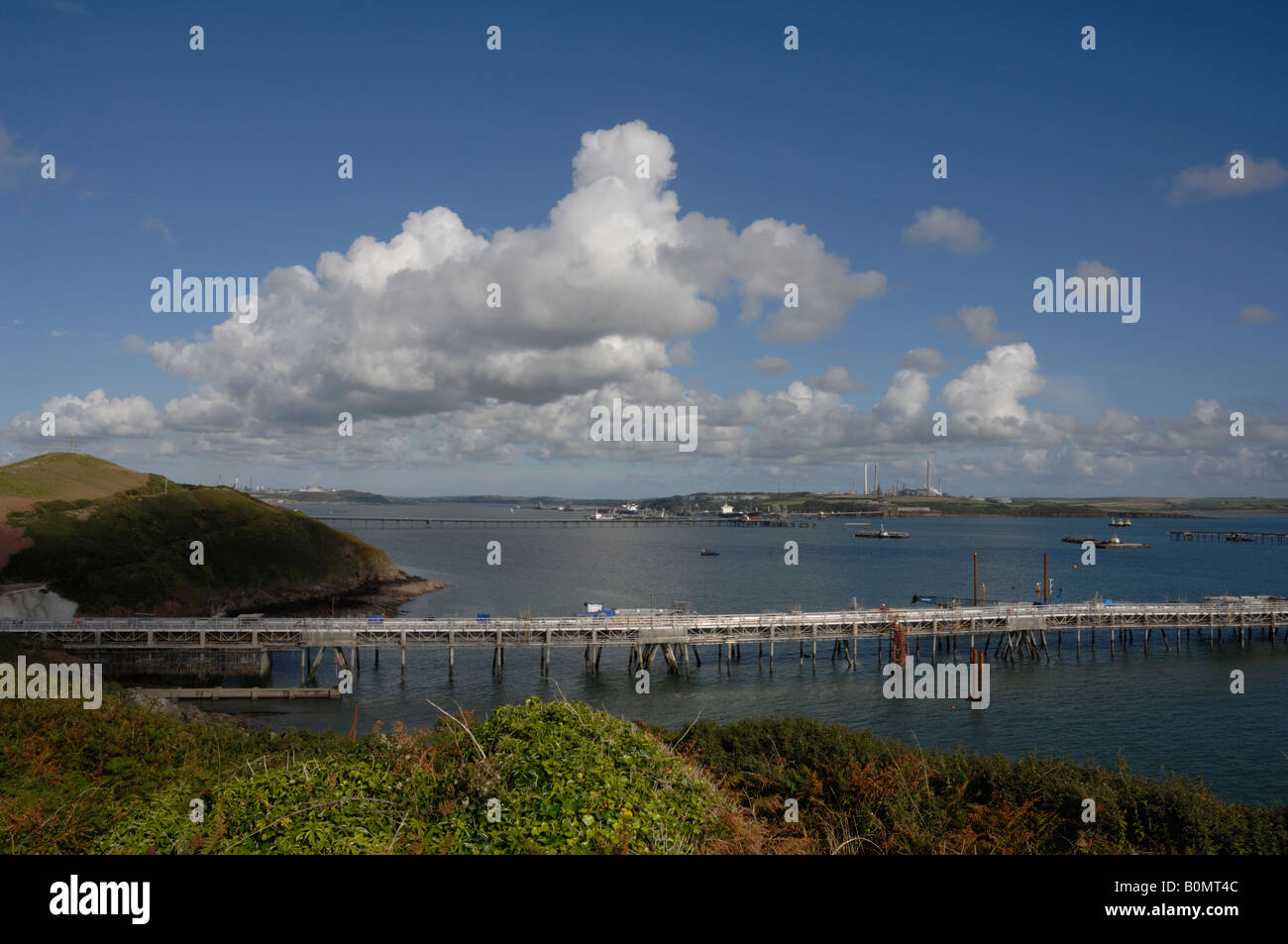 Jetty construction South Hook LNG Milford Haven Pembrokeshire Wales UK