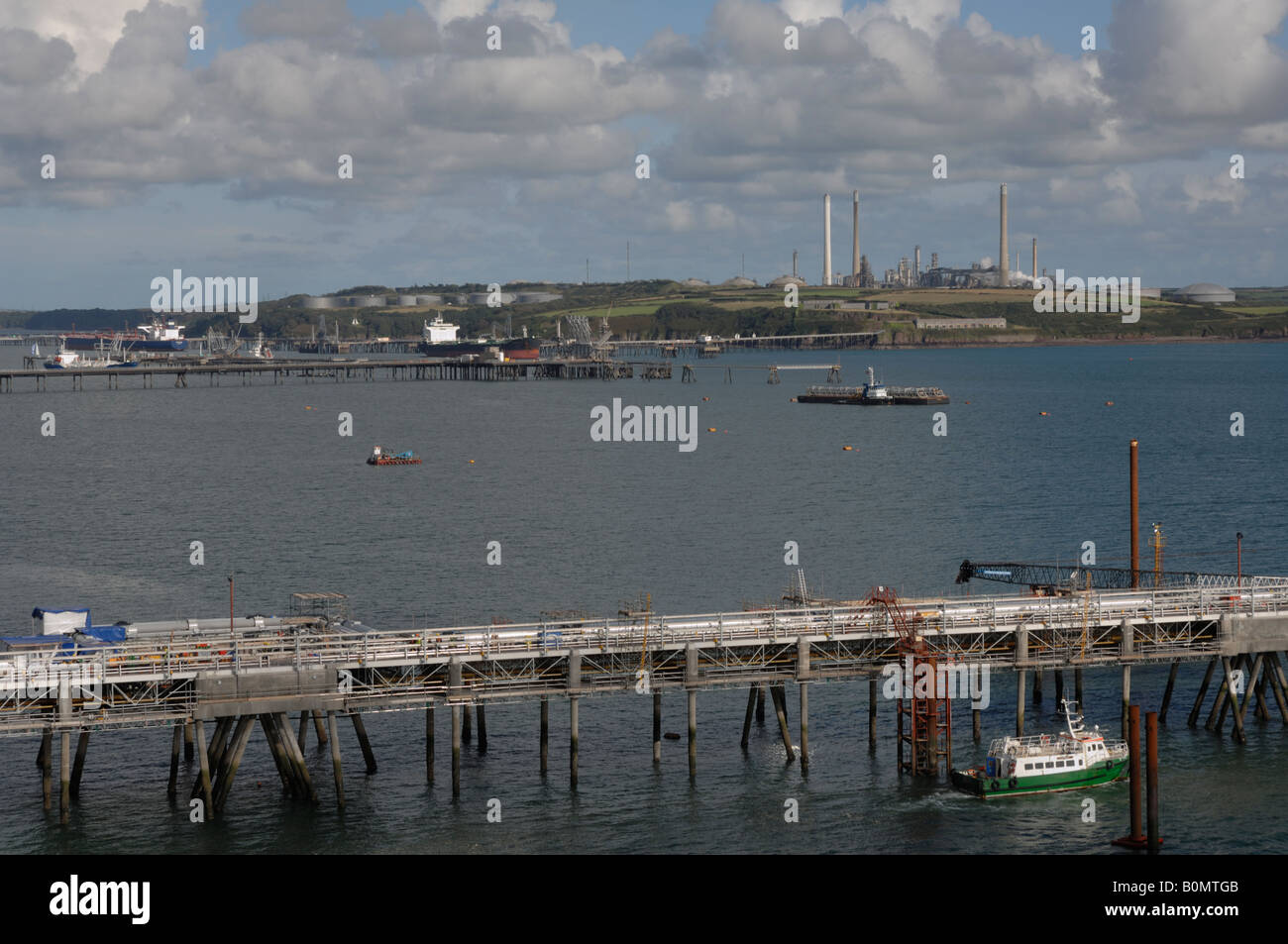 Jetty construction South Hook LNG Milford Haven Pembrokeshire Wales UK