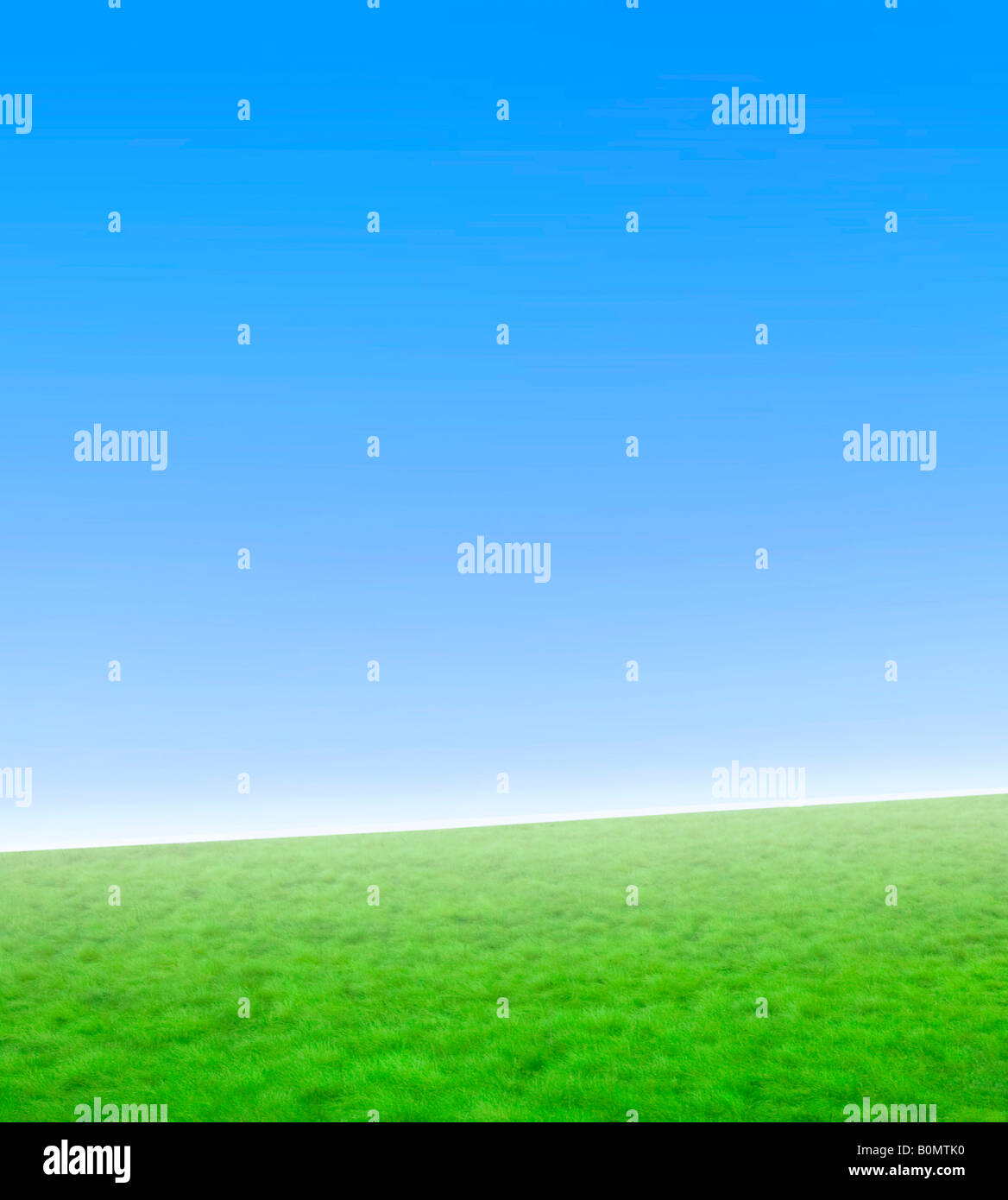 Beautiful simple nature background with green grass and a gradient blue ...