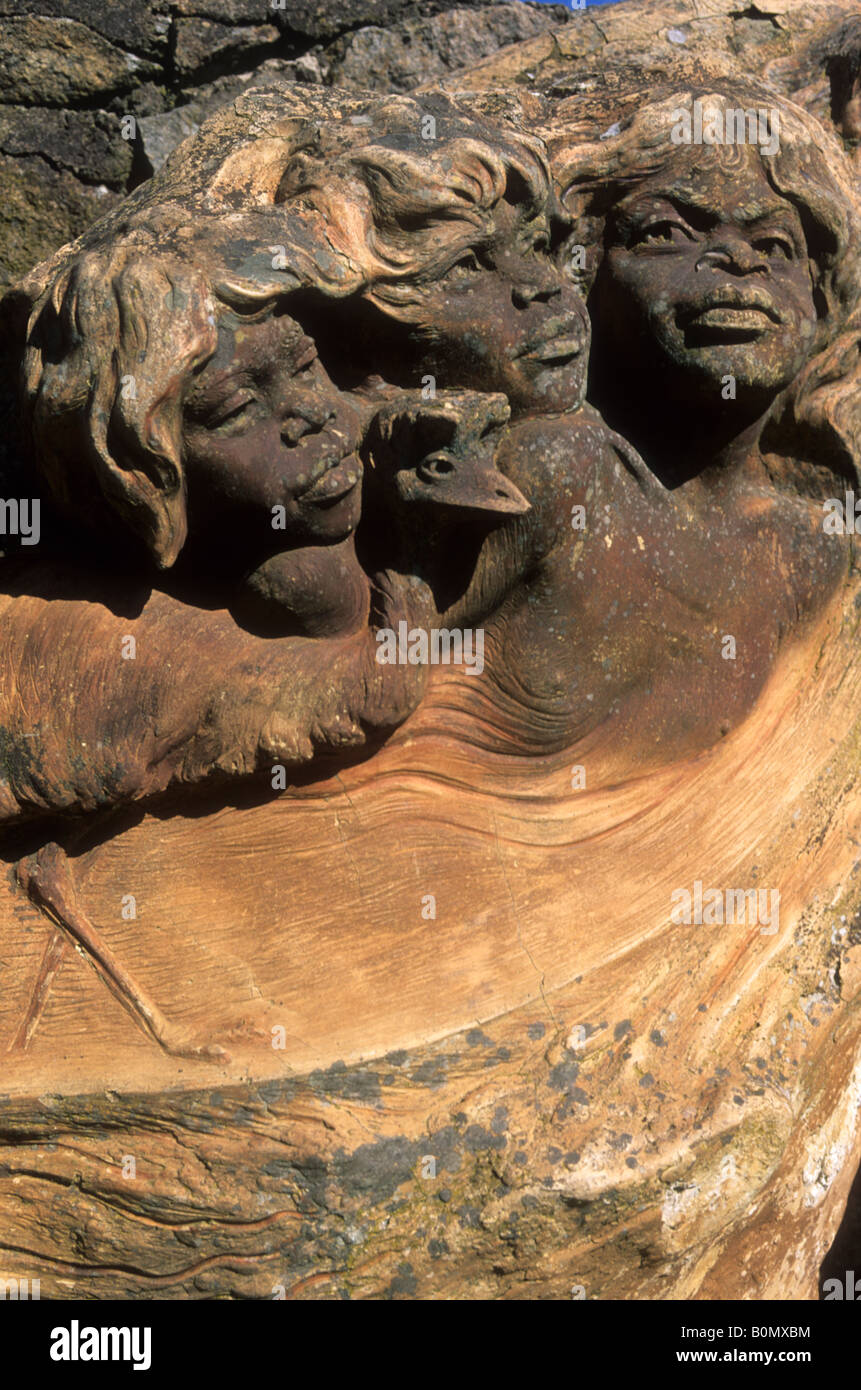 Aboriginal wood carving, Arthurs Seat, Mornington Peninsula, Victoria