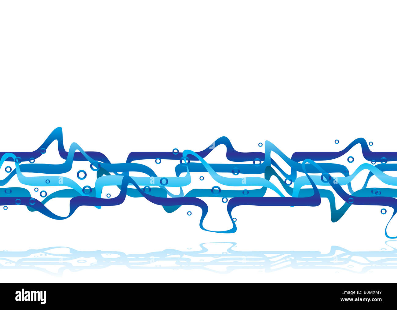 Abstract illustrated background with flowing blue lines and shadow ...