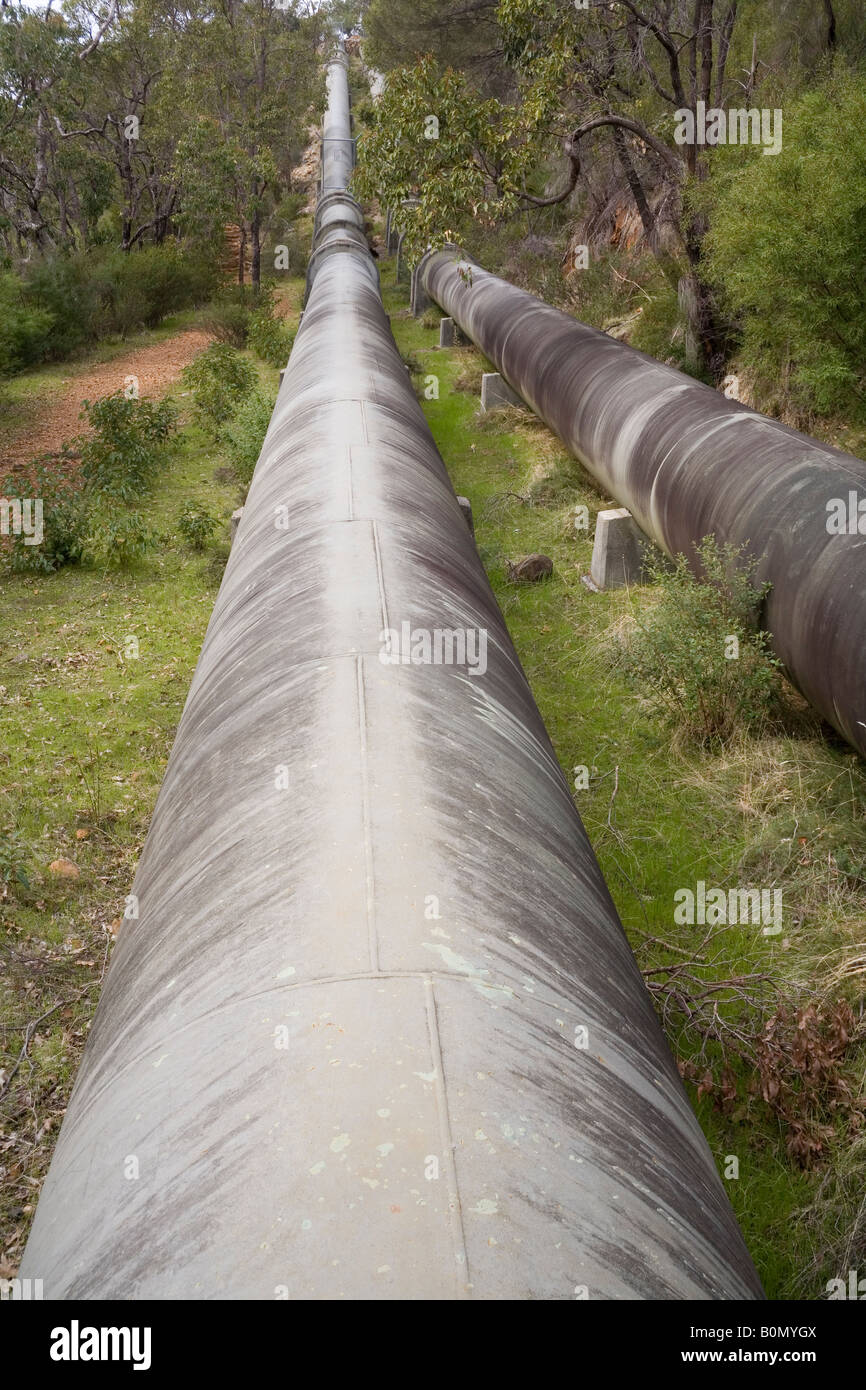 water pipeline in the Australian bush Stock Photo