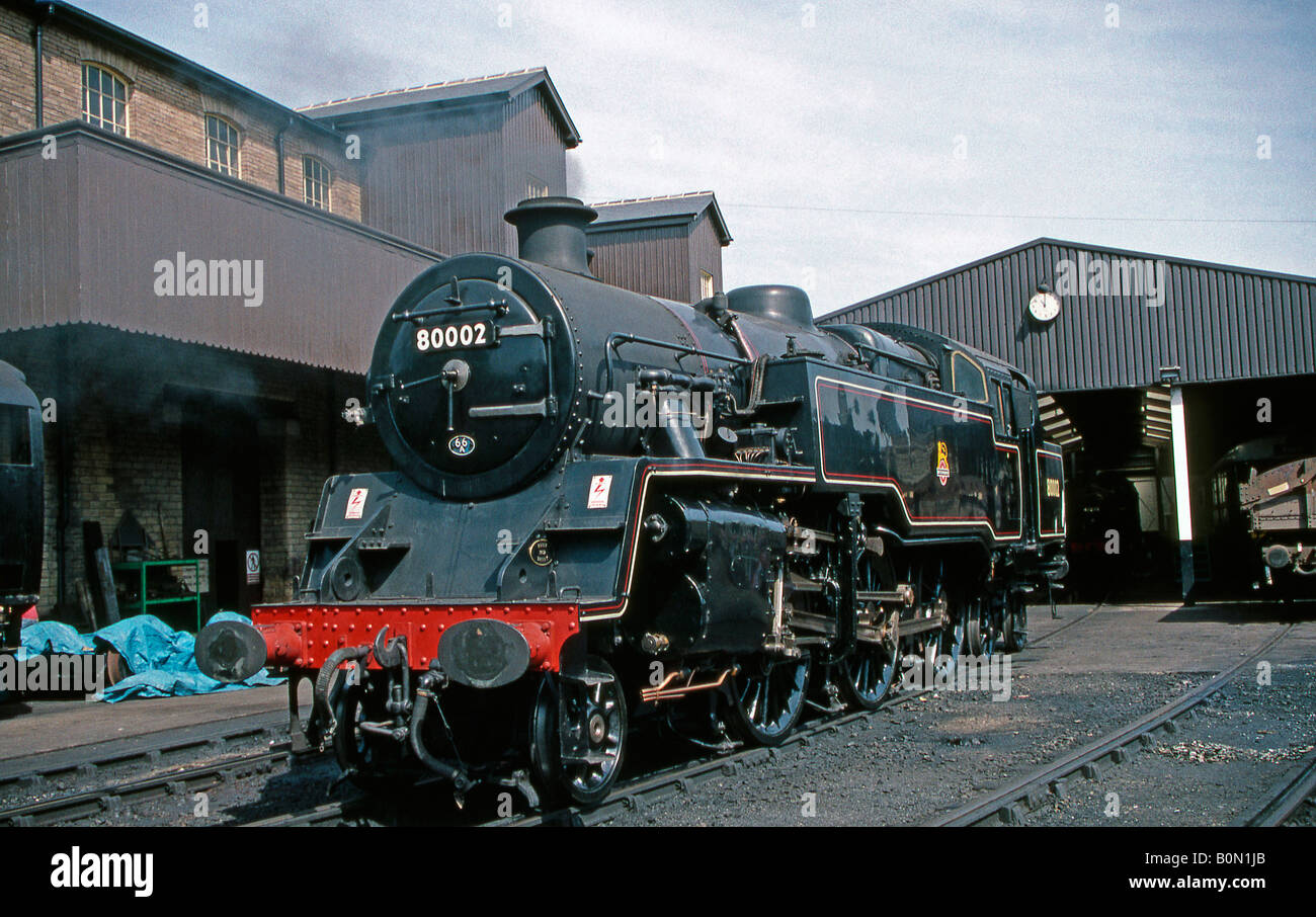 Steam locomotive British Railways 80002 Stock Photo