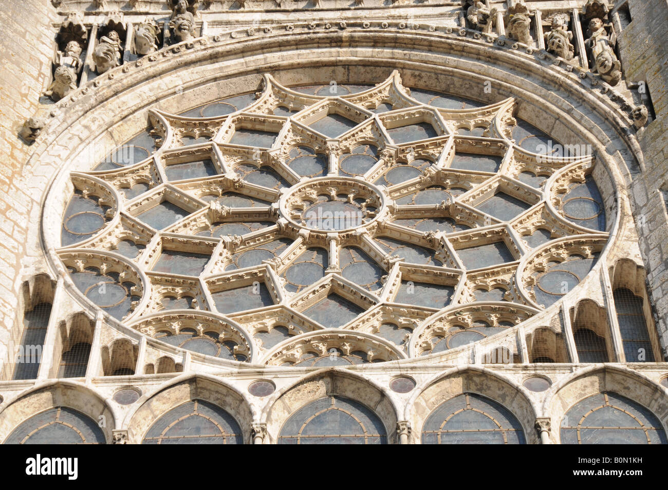 Rose Window Above The West Portal Of Chartres Cathedral Chartres Rose Window Above The West Portal Of Chartres Cathedral Chartres