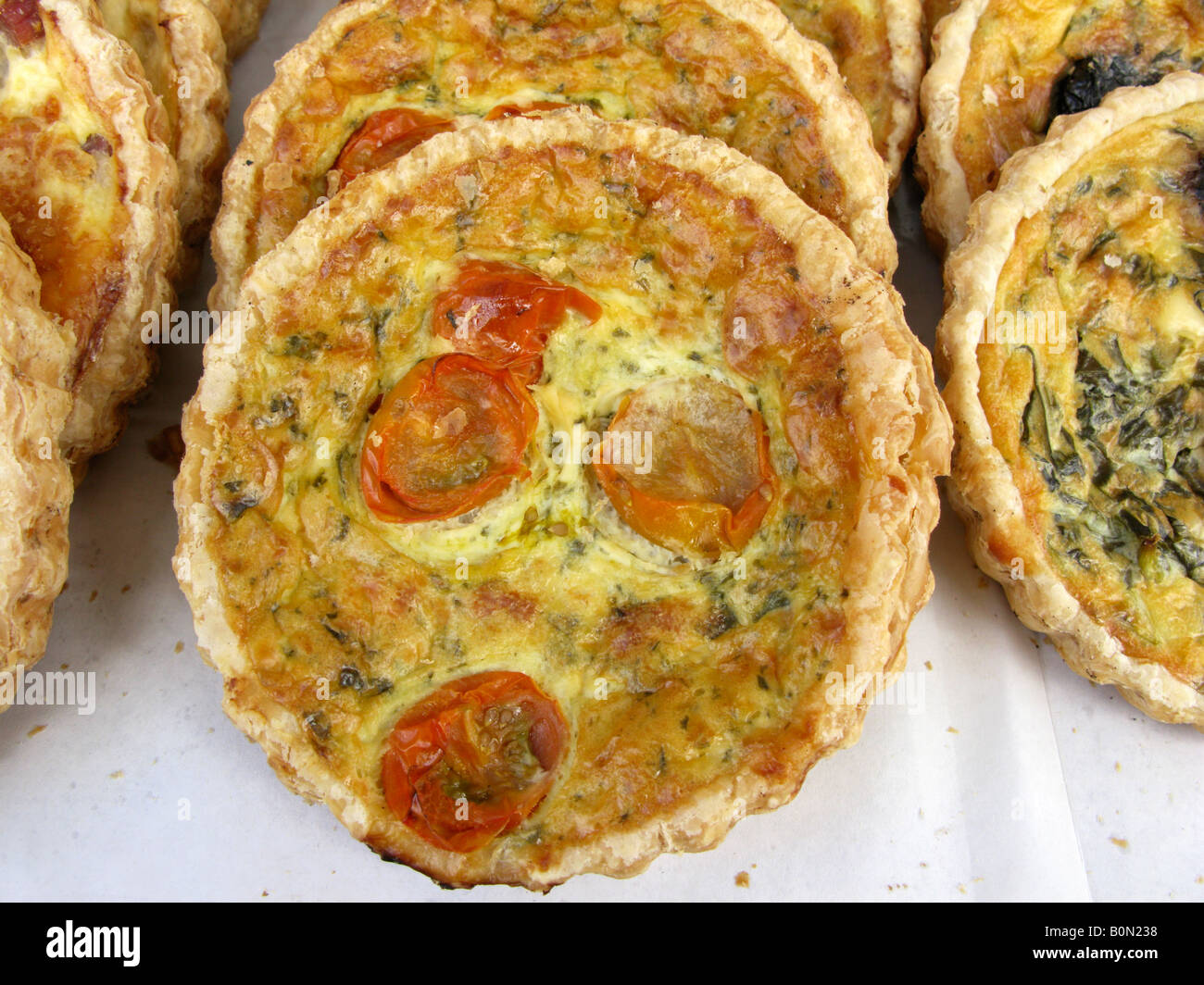 Artisan Quiche at Market Stall Stock Photo Alamy