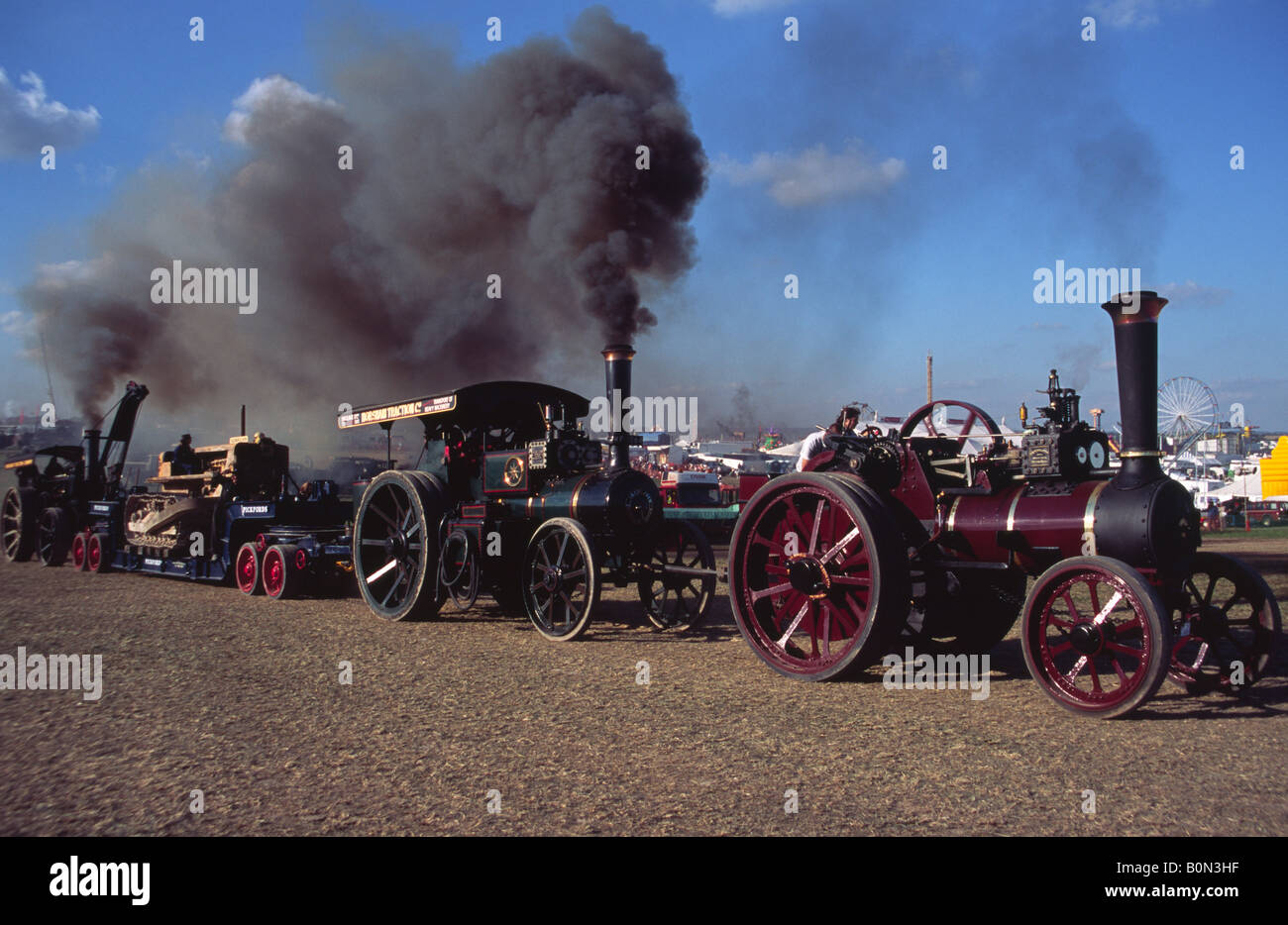 Traction Engines in the Main ring at the Great Dorset Steam Fair 2004 Stock Photo