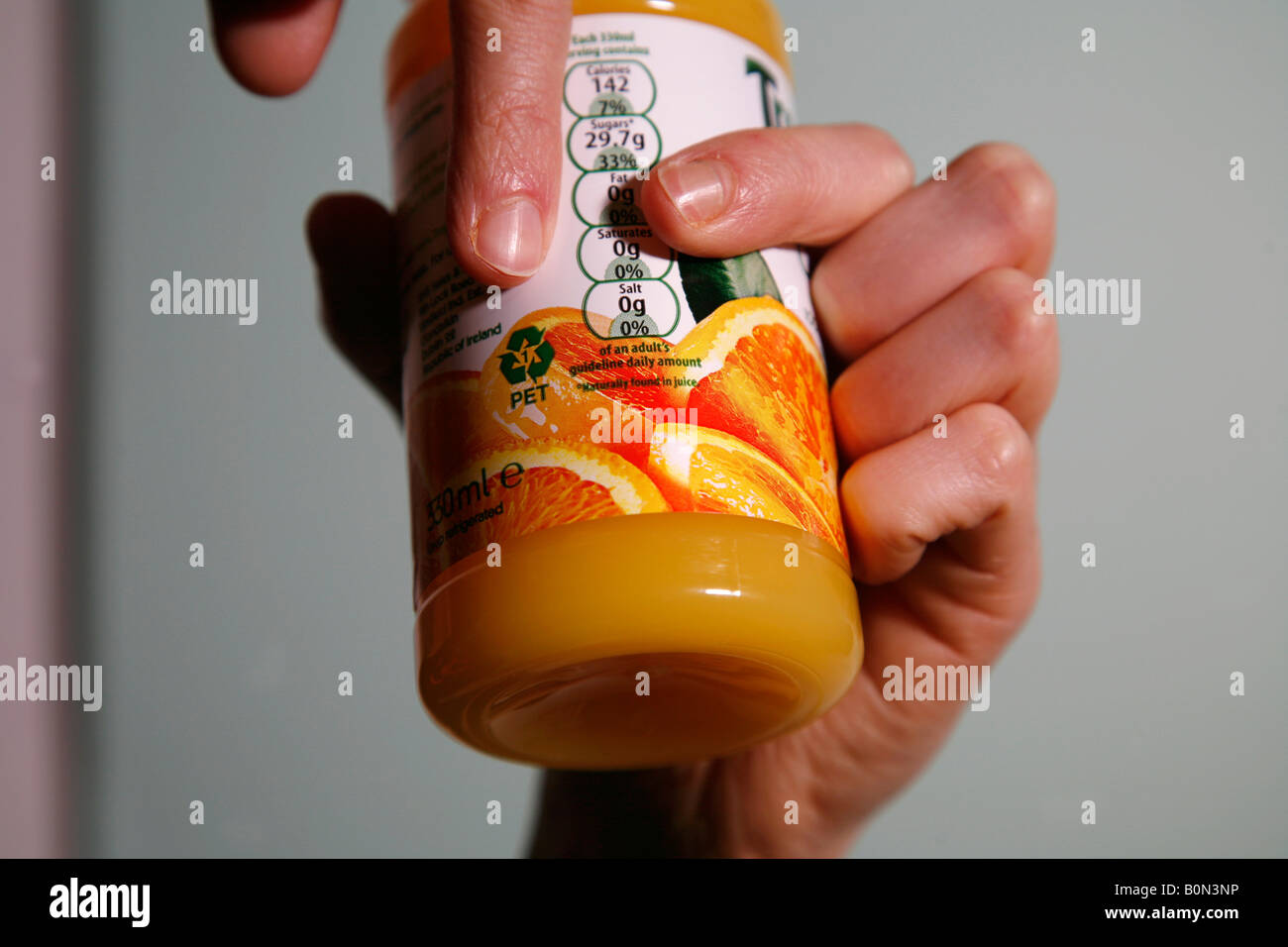 Recycling plastic orange juice bottle, container Stock Photo Alamy