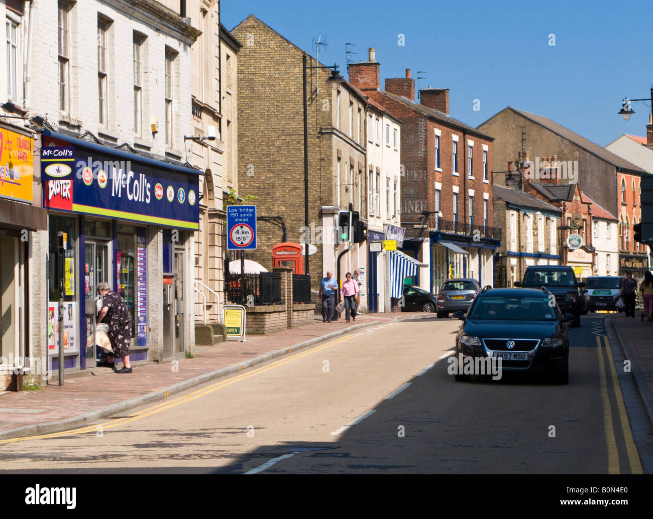 Town Centre at Market Rasen, Lincolnshire, UK Stock Photo