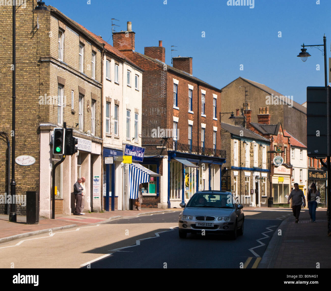 Town Centre in Market Rasen, Lincolnshire UK Stock Photo