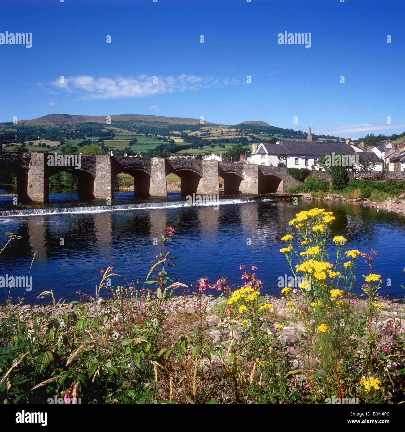 Crickhowell Bridge over the River Usk Stock Photo - Alamy