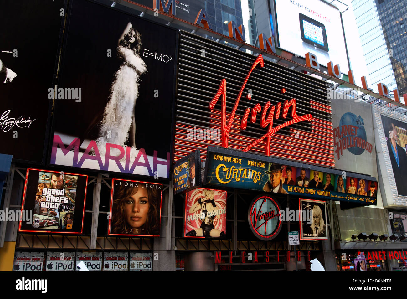 Virgin megastore in Times Square, New York City Stock Photo