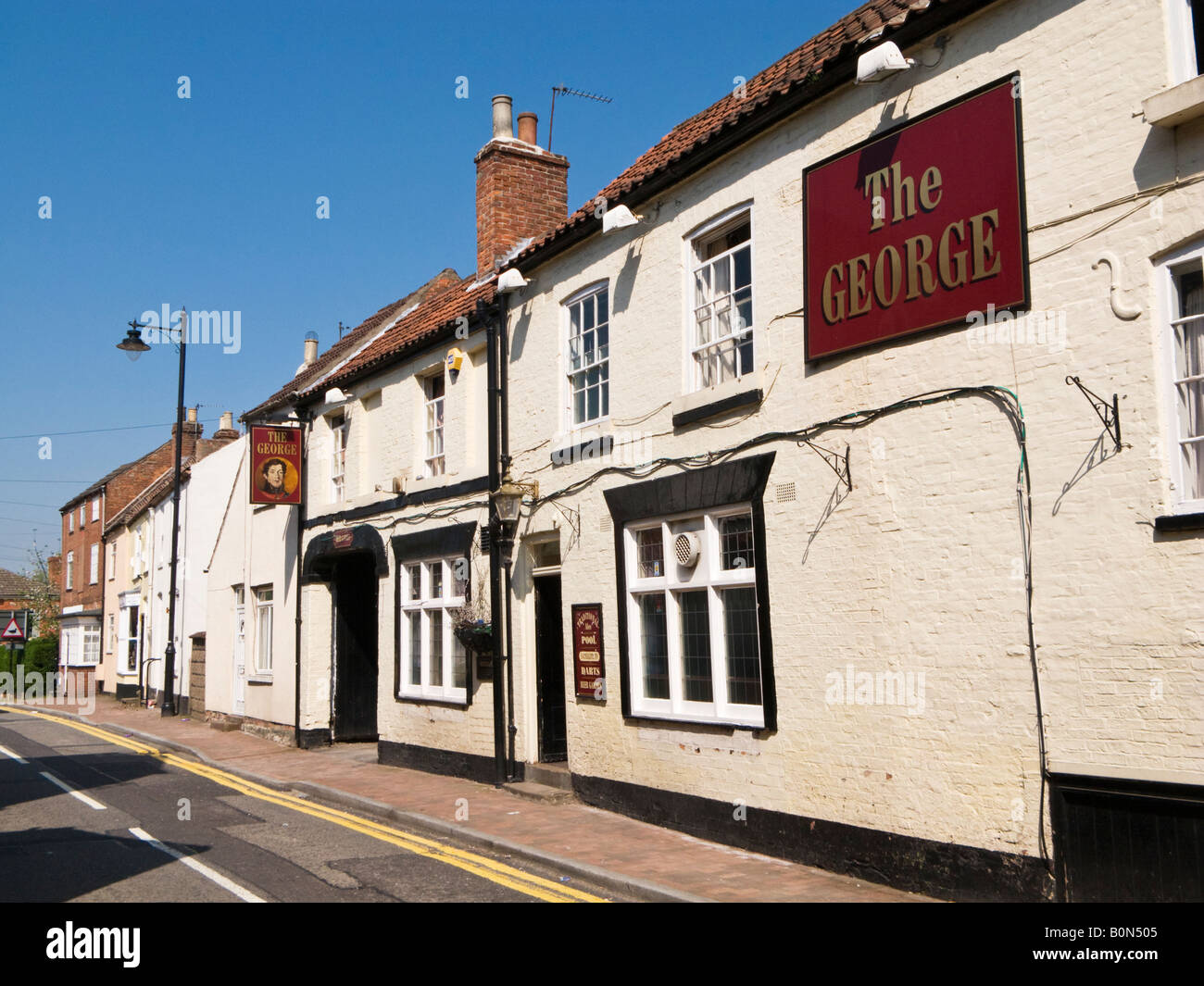 The George a typical british Pub at Market Rasen, Lincolnshire UK Stock Photo