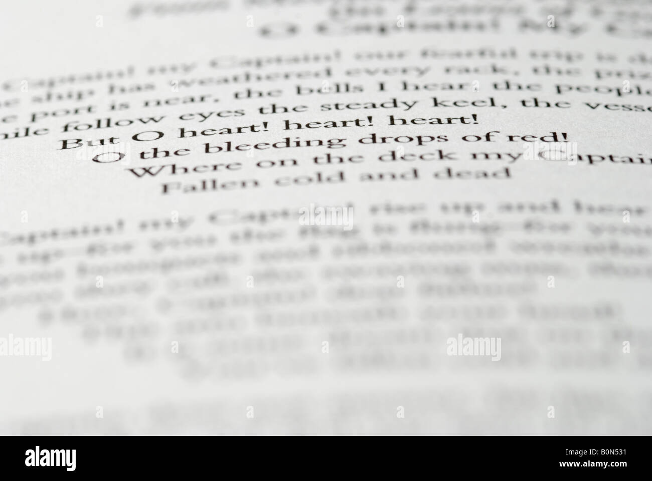 Close up of English poem in book Stock Photo