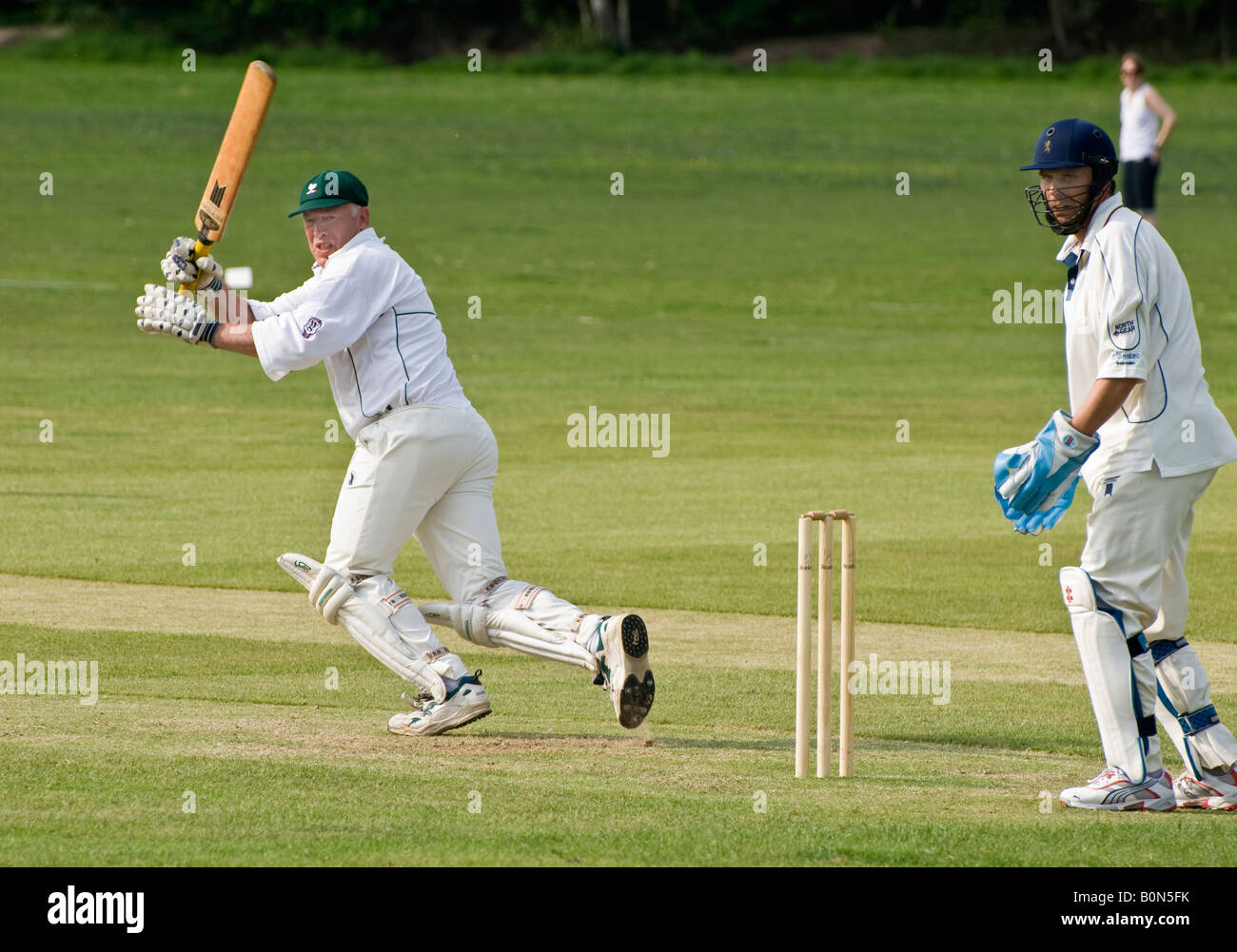 Batsman Wicket Keeper Cricket Stock Photo Alamy