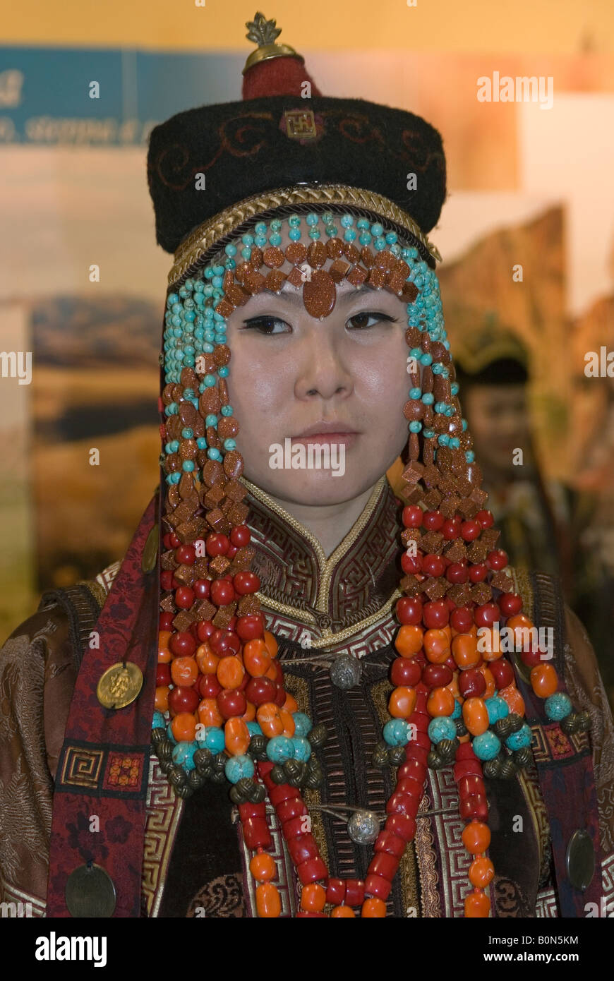 Mongolia woman headdress hi-res stock photography and images - Alamy