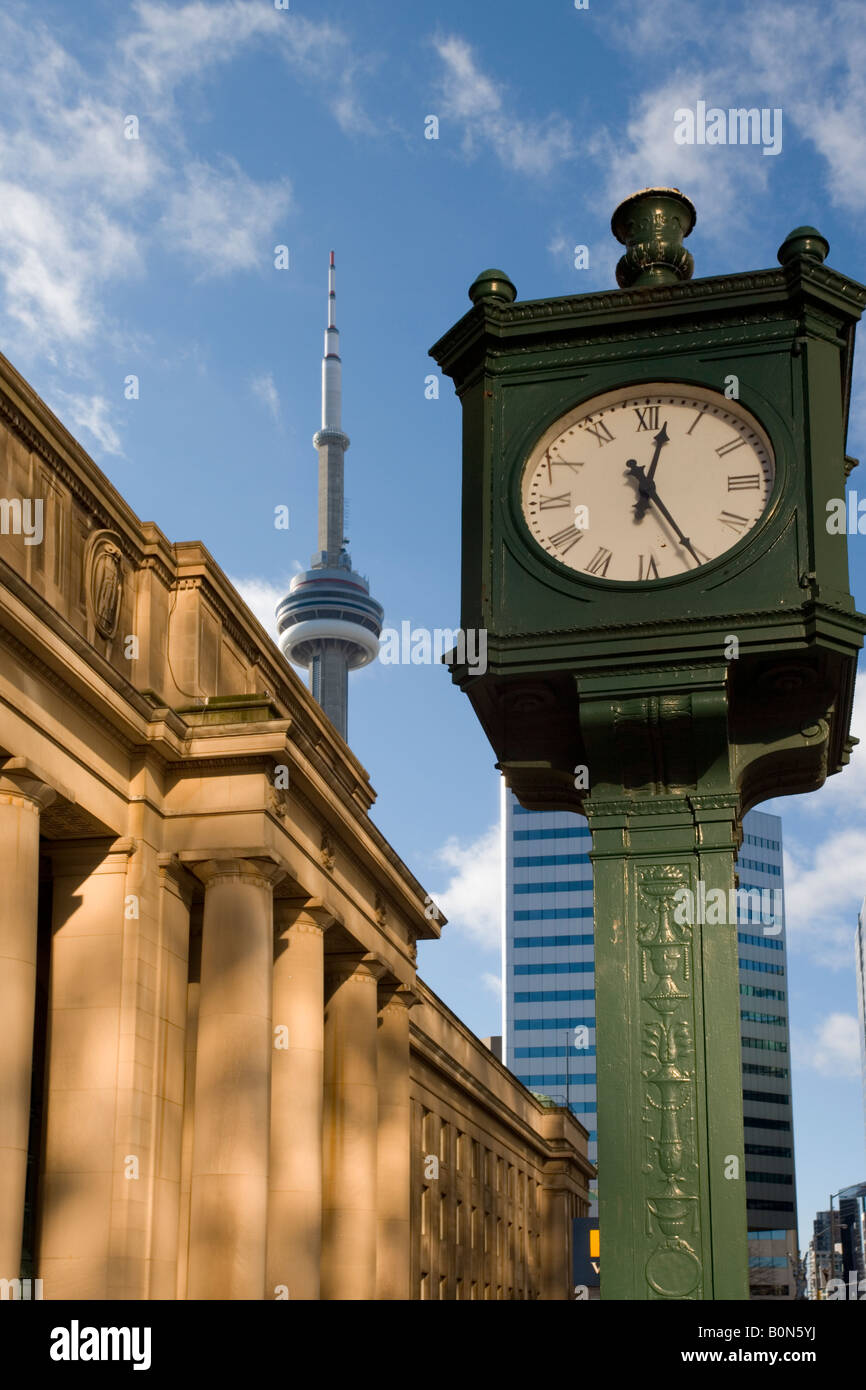 Clock outside Union Station, Toronto, Canada Stock Photo Alamy