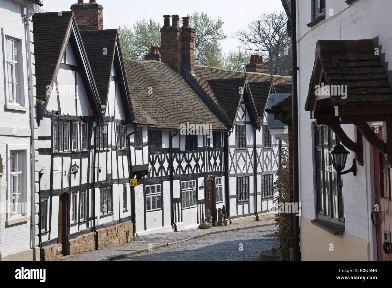 Halftimbered houses in Mill Street, Warwick, Warwickshire, England