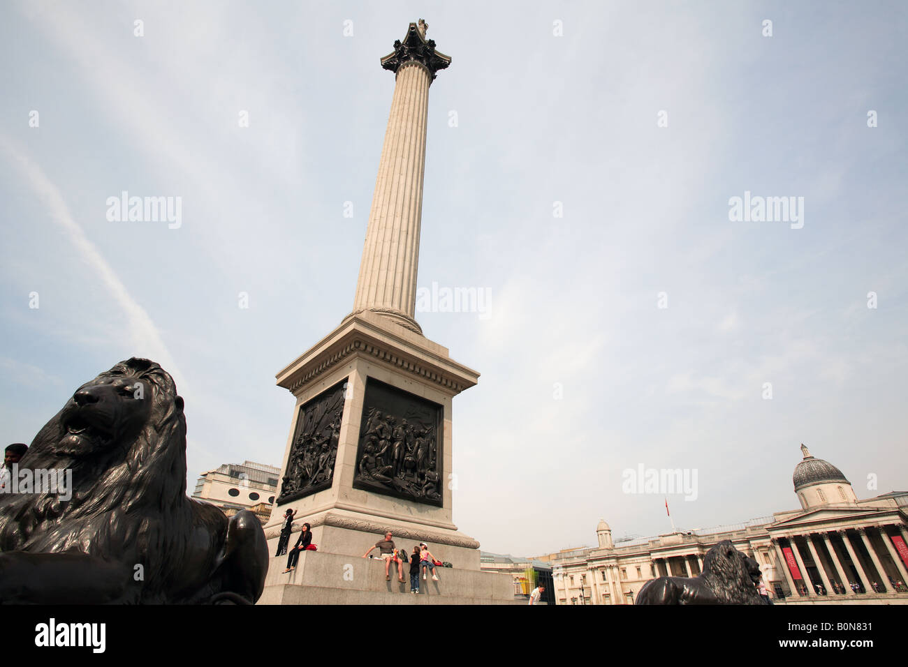 europe london trafalgar square and nelson's column Stock Photo