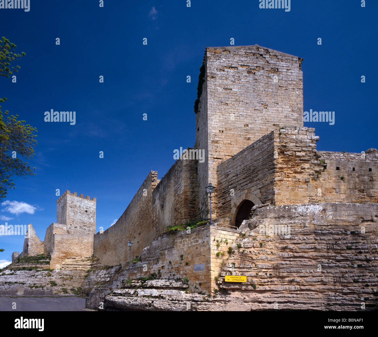 lombardia Castle Enna Sicily Italy EU. Stock Photo