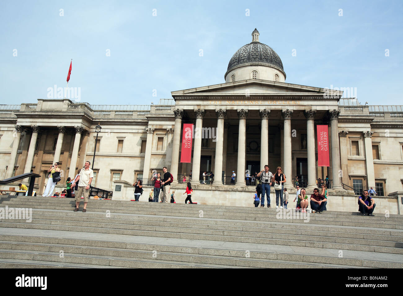 europe london trafalgar square the entrance to the national gallery Stock Photo