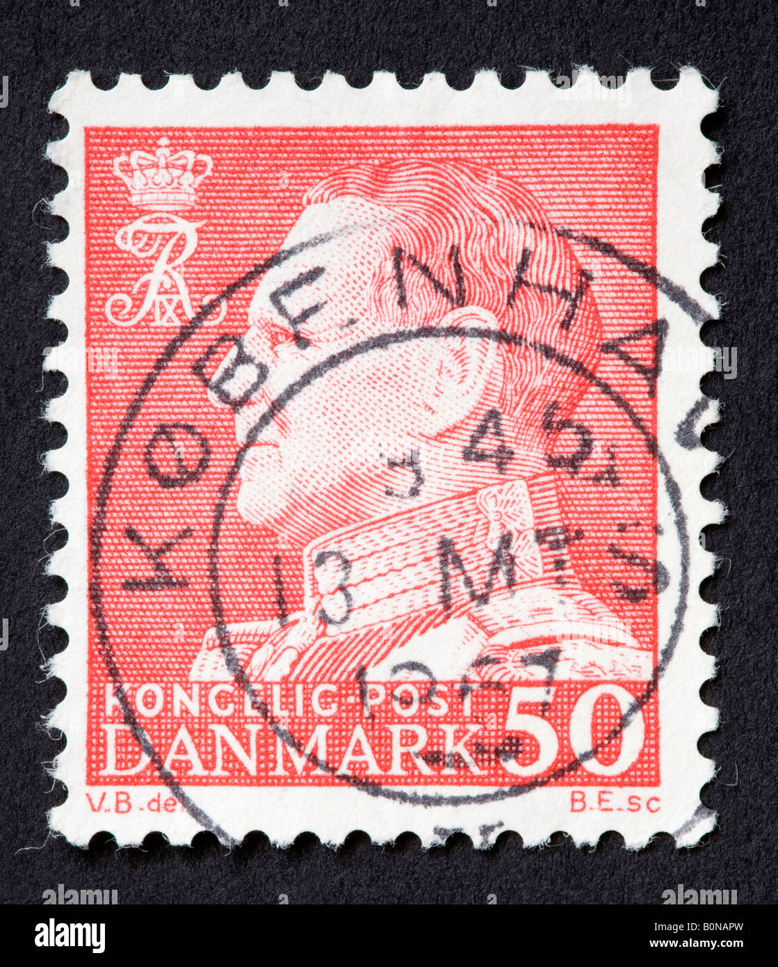 Danish postage stamp Stock Photo