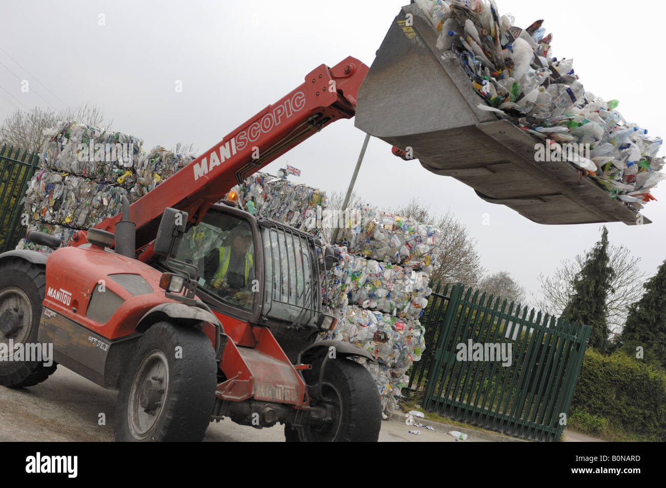 Mixed Plastic recycling at Teignbridge district council recycling yard