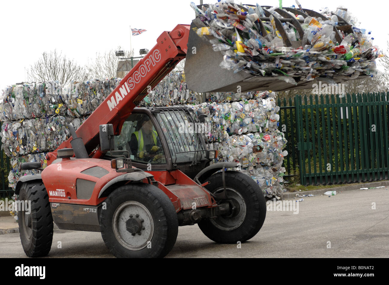 Mixed Plastic recycling at Teignbridge district council recycling yard