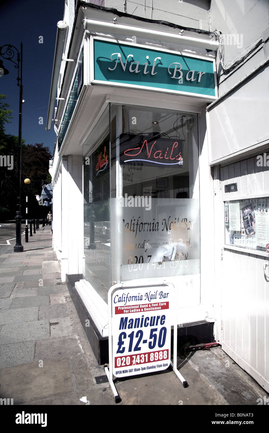 Nail bar in Hampstead London Stock Photo