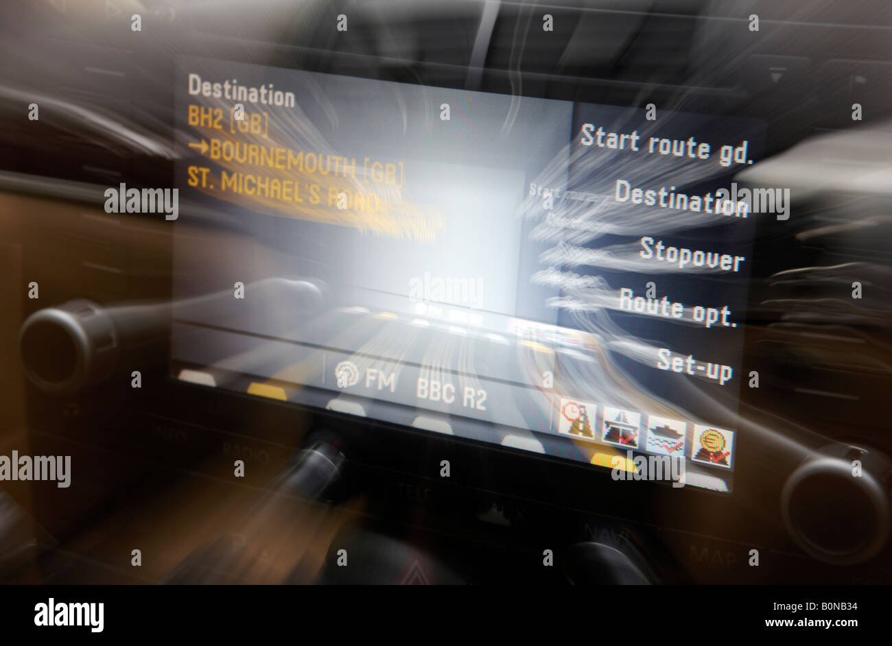 Satellite navigation in car Stock Photo Alamy