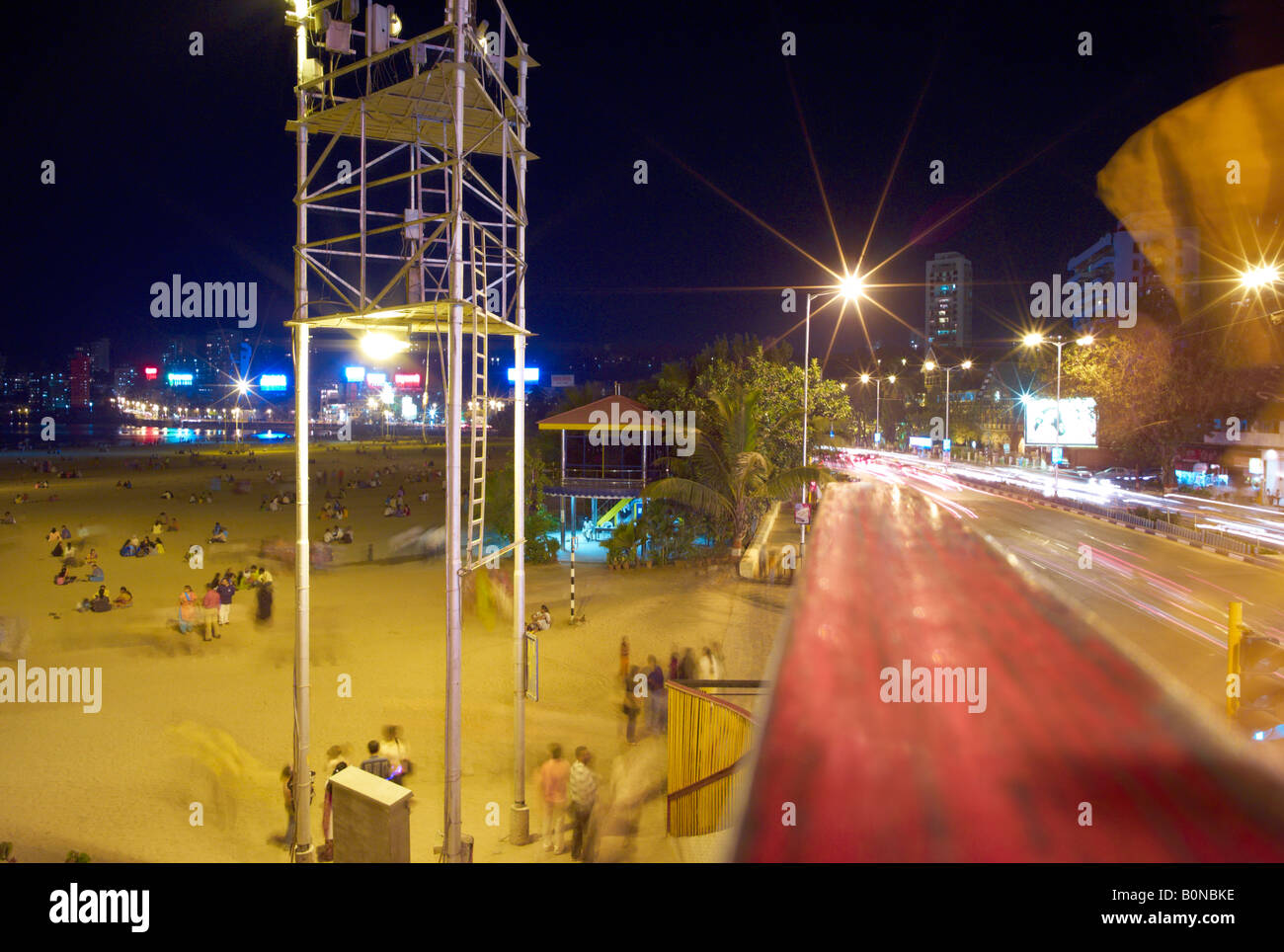 Chowpatty beach Marine drive Stock Photo