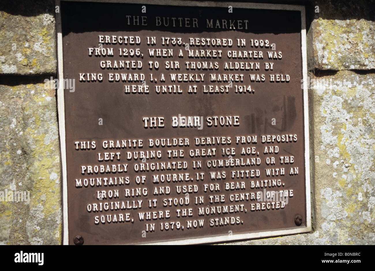 Bear Baiting Stone Information In Audlem Shropshire Stock Photo