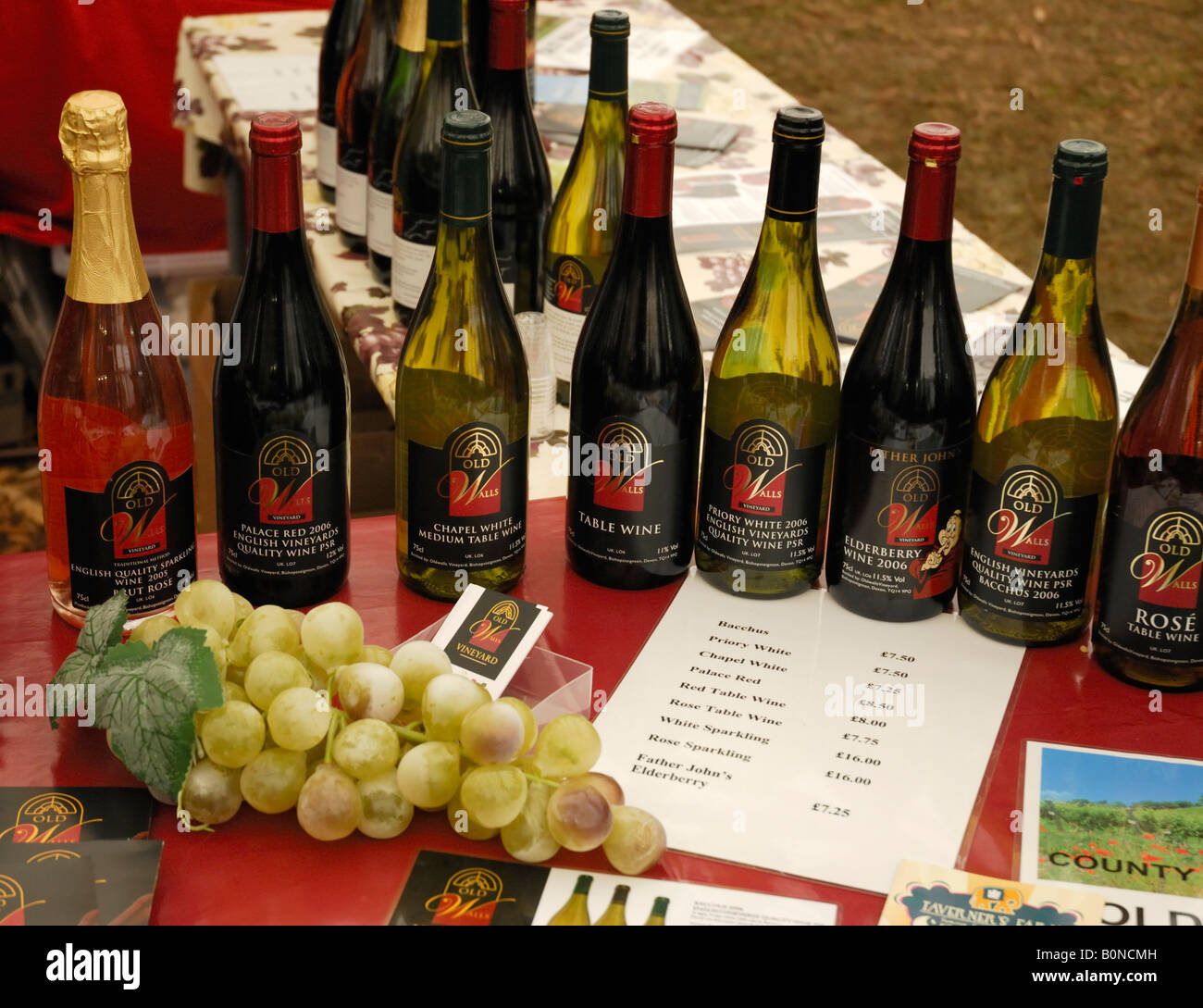 English wine for sale at the Devon County Show, Exeter, UK Stock Photo