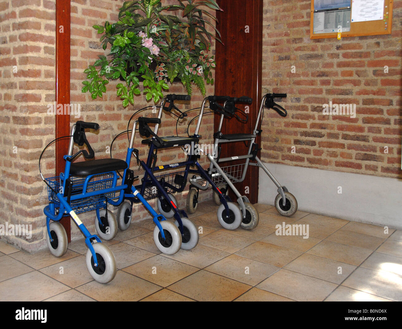 parking for Walkers or Rollators Stock Photo