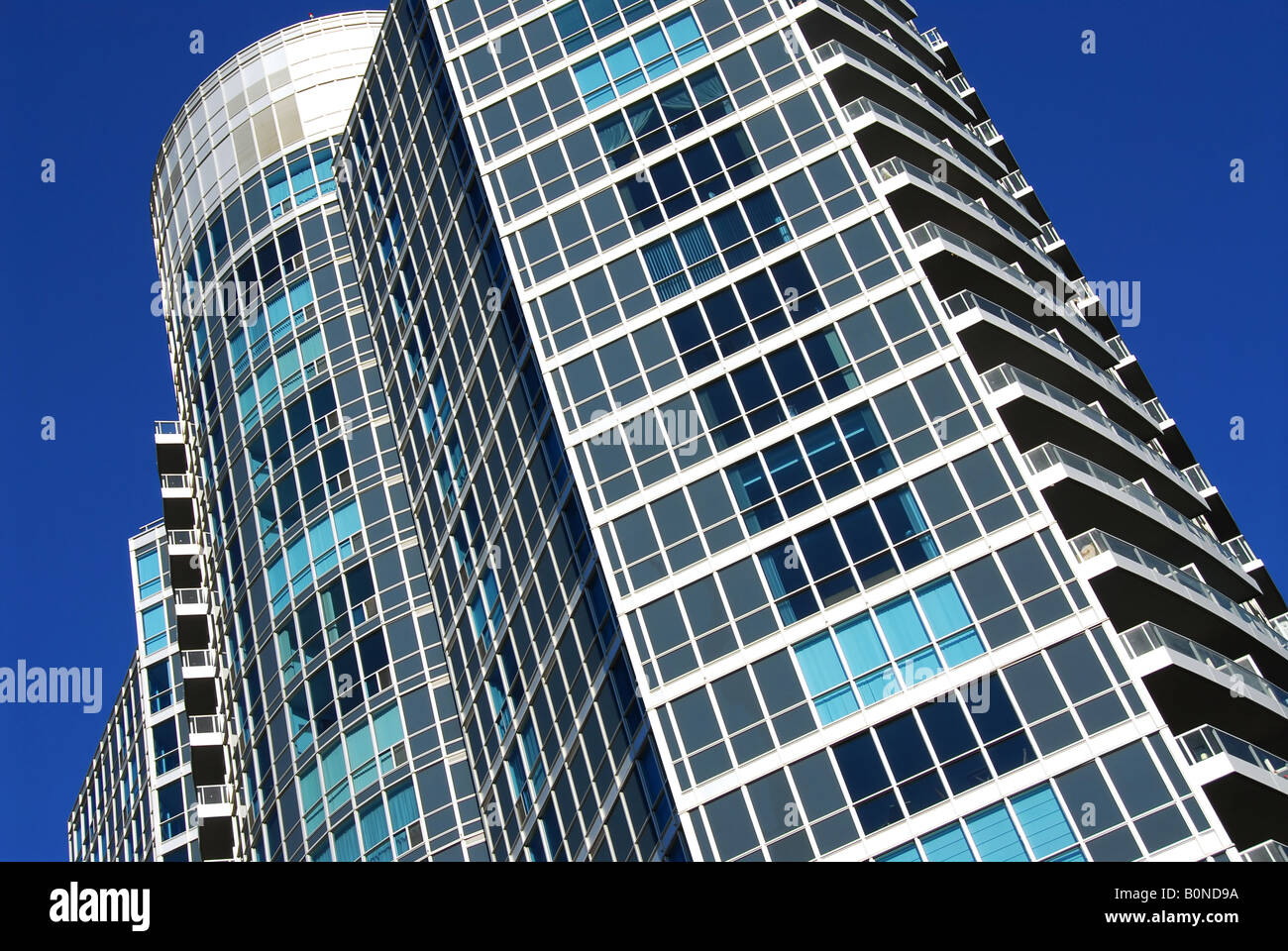 Architectural abstract of modern condo building fragment Stock Photo