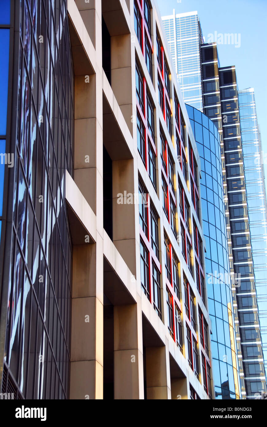 Row of modern office buildings urban architectural abstract Stock Photo