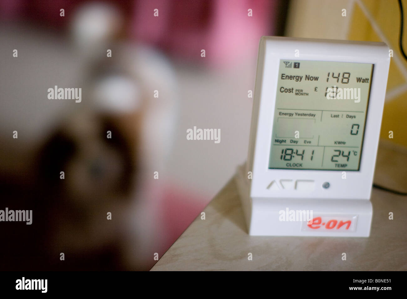 smart meter energy consumption eon energy saving meter measures electricity smartmeter Stock Photo