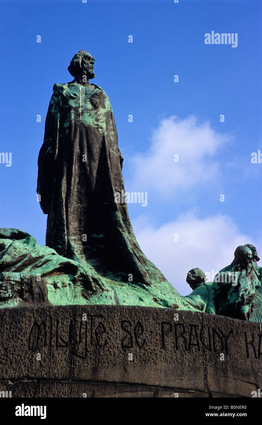Jan Hus Statue, Prague, Czech Republic Stock Photo