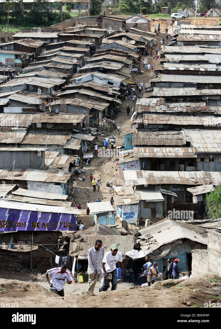 Mathare Valley, one of the most notorious slum in Nairobi, Kenya Stock Photo