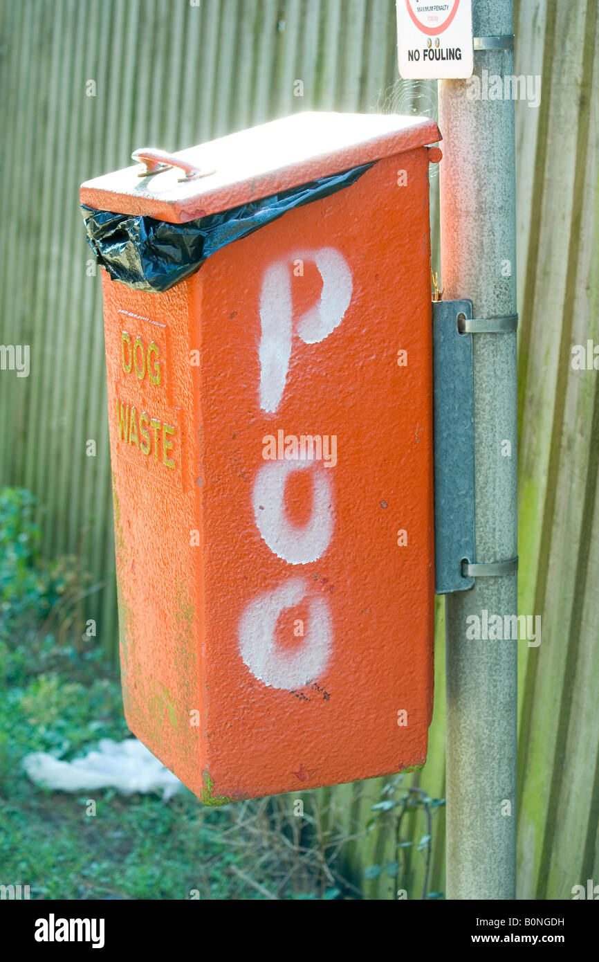 Graffiti on dog waste bin Sandbanks Dorset UK Stock Photo Alamy