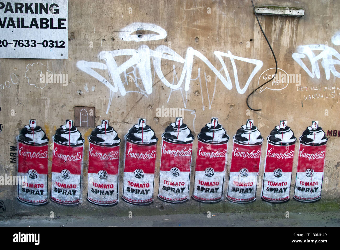 Stencil art from Banksy's Cans Festival Stock Photo