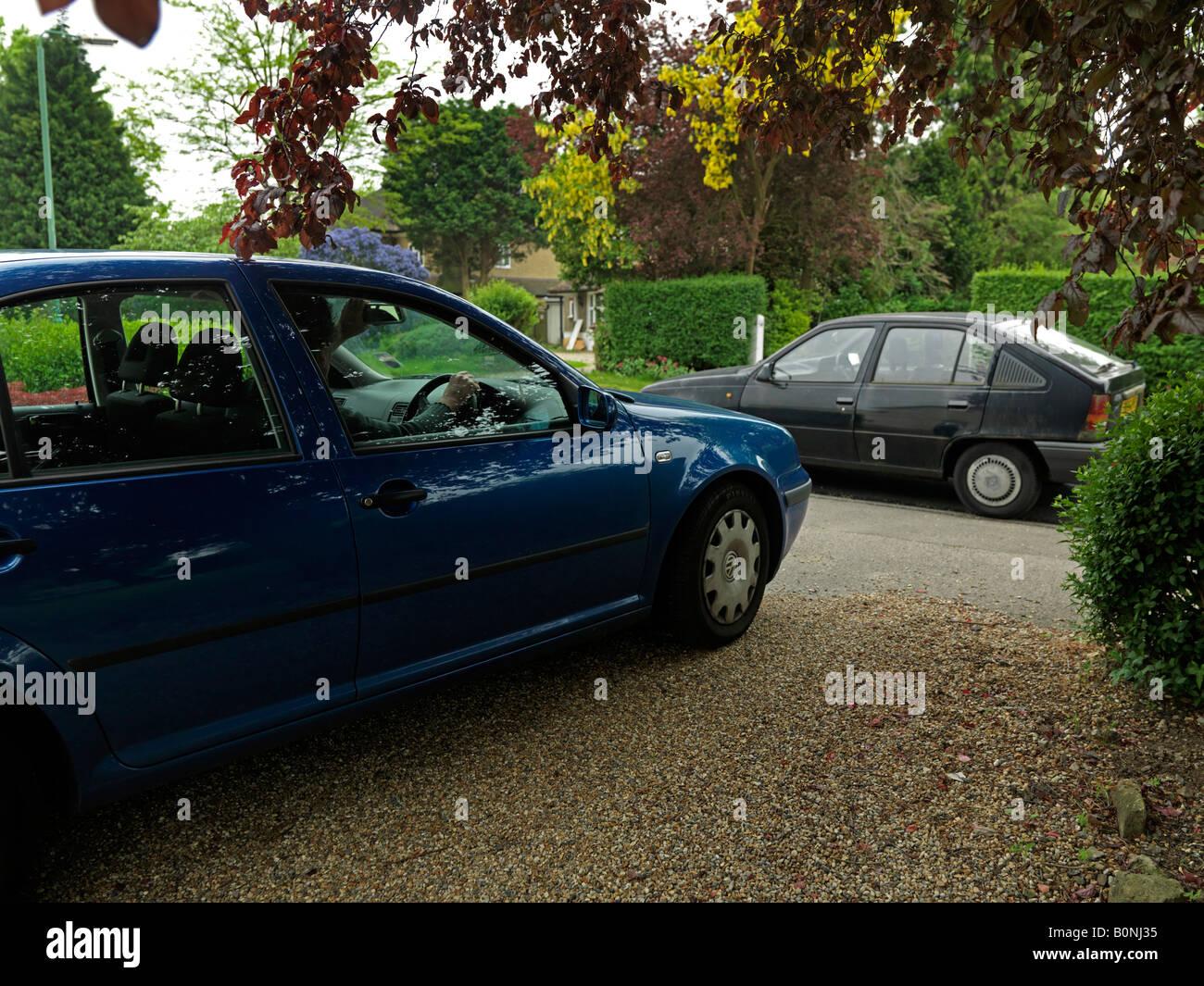 Car Blocking Drive Stock Photo Alamy