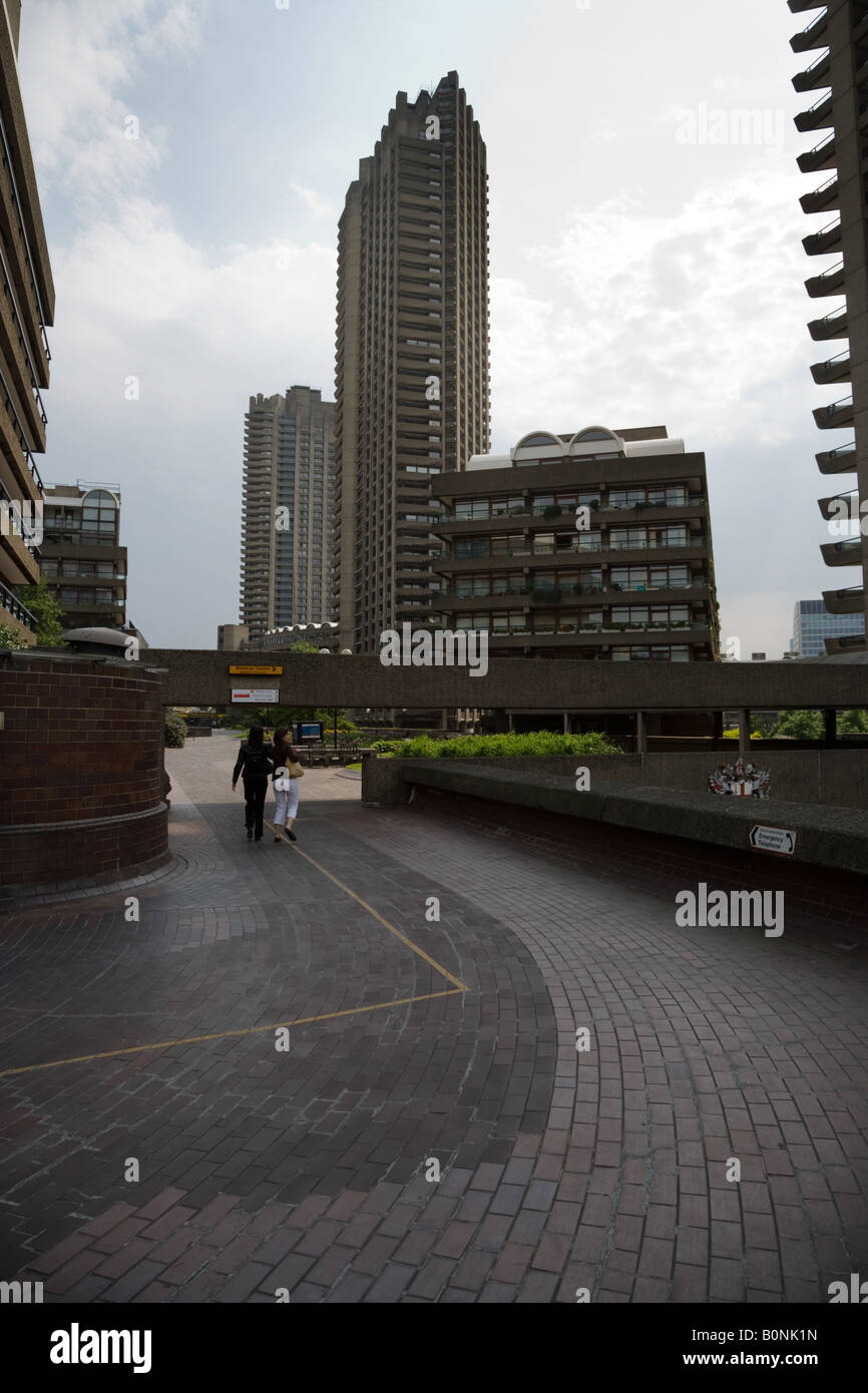 An urban landscape view of  the Barbican estate in Central London Stock Photo