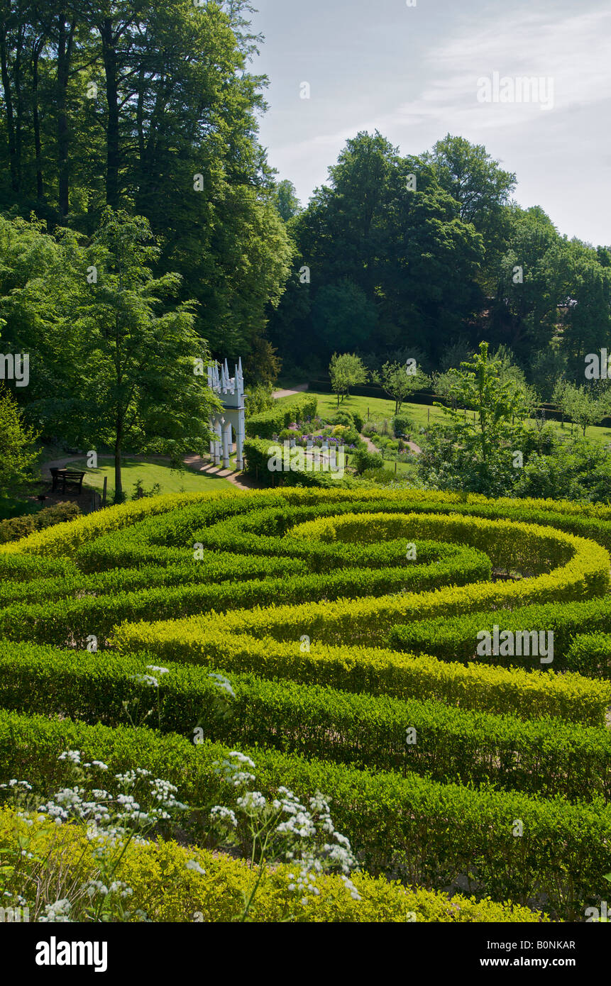 Anniversary maze at Painswick Rococo garden Stock Photo