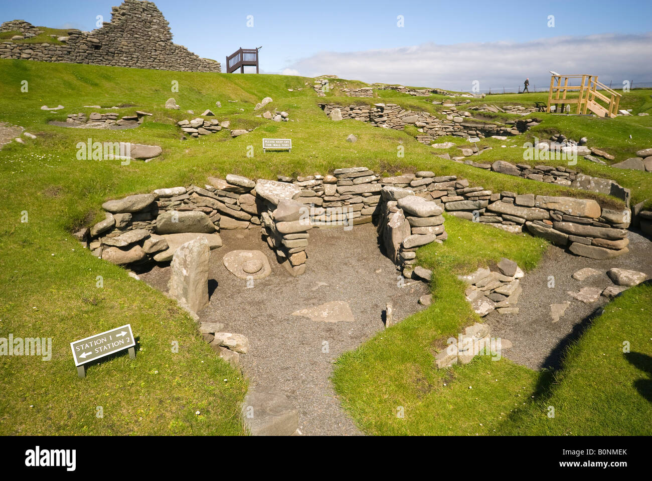 The prehistoric settlement of Jarlshof, near Sumburgh Head, Shetland Islands, Scotland, UK Stock Photo