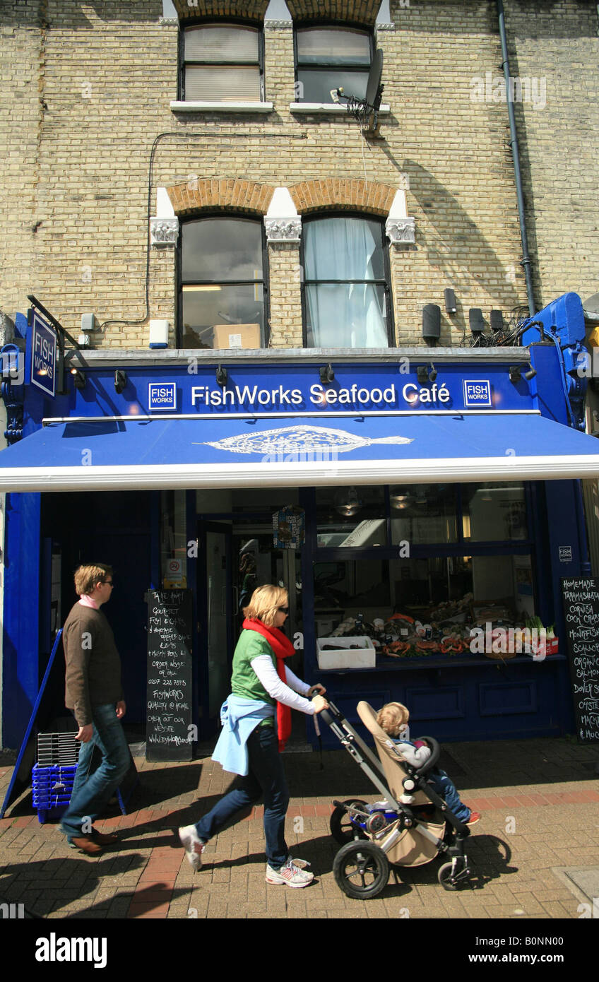 Fishworks restaurant and fish shop London Northcote Road London Stock Photo