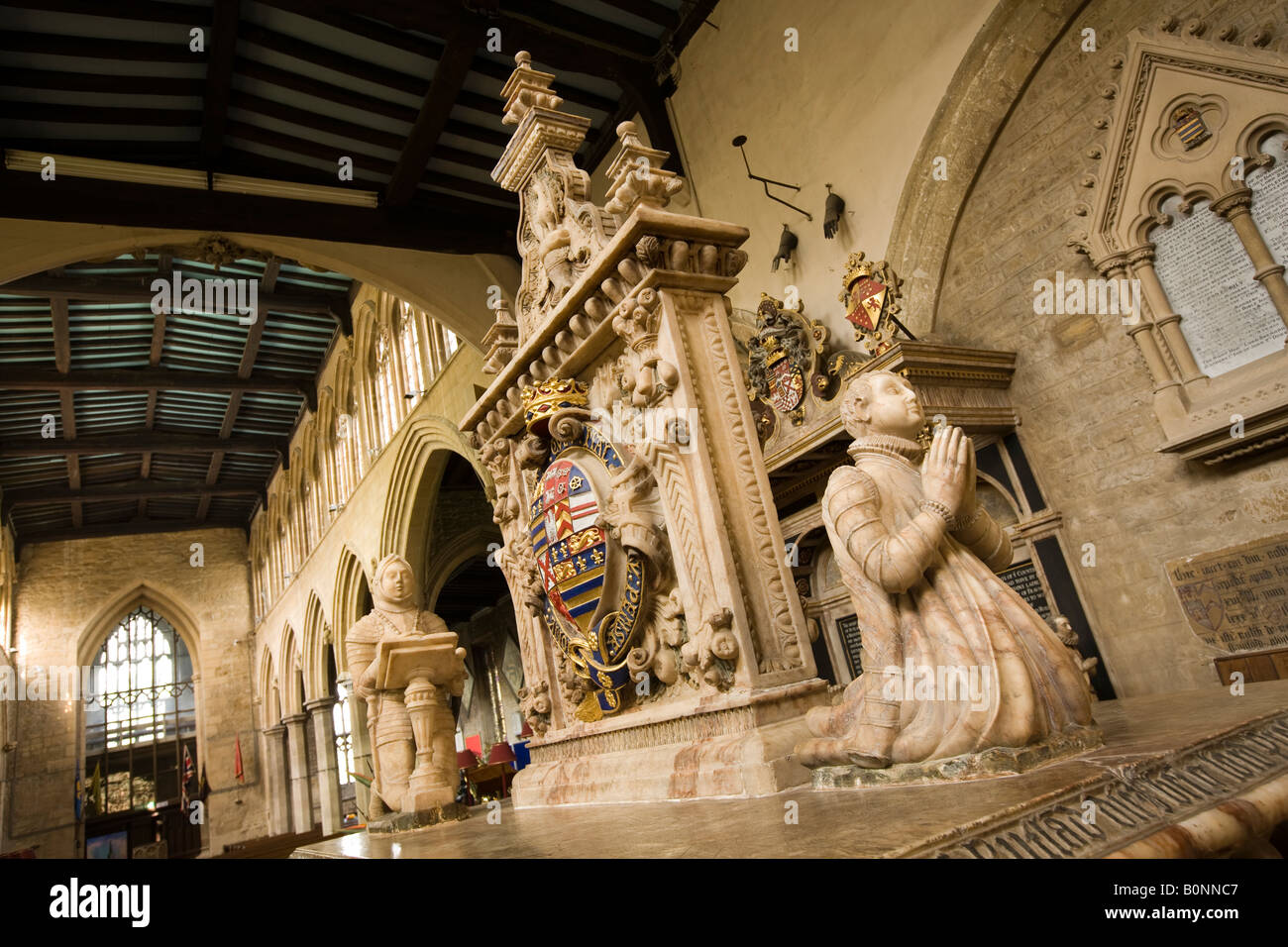 UK England Lincolnshire Bottesford St Marys Church decoration on tomb