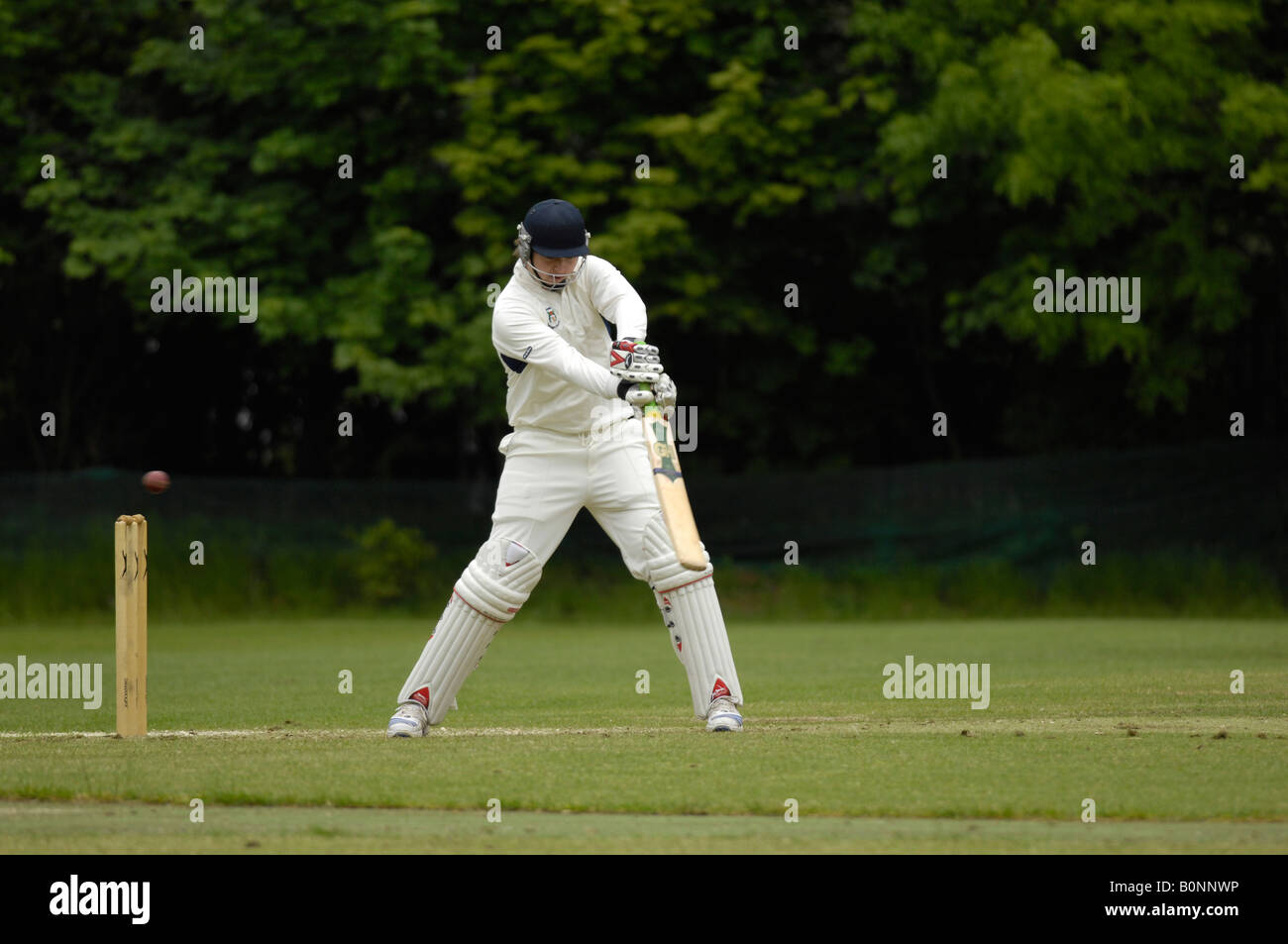 batsman edges the ball close to the stumps Stock Photo Alamy