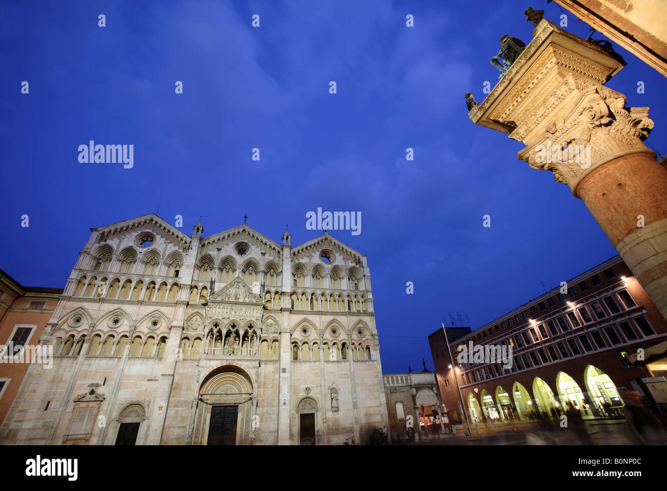 Facade of San Giorgio's cathedral, Ferrara, Italy Stock Photo