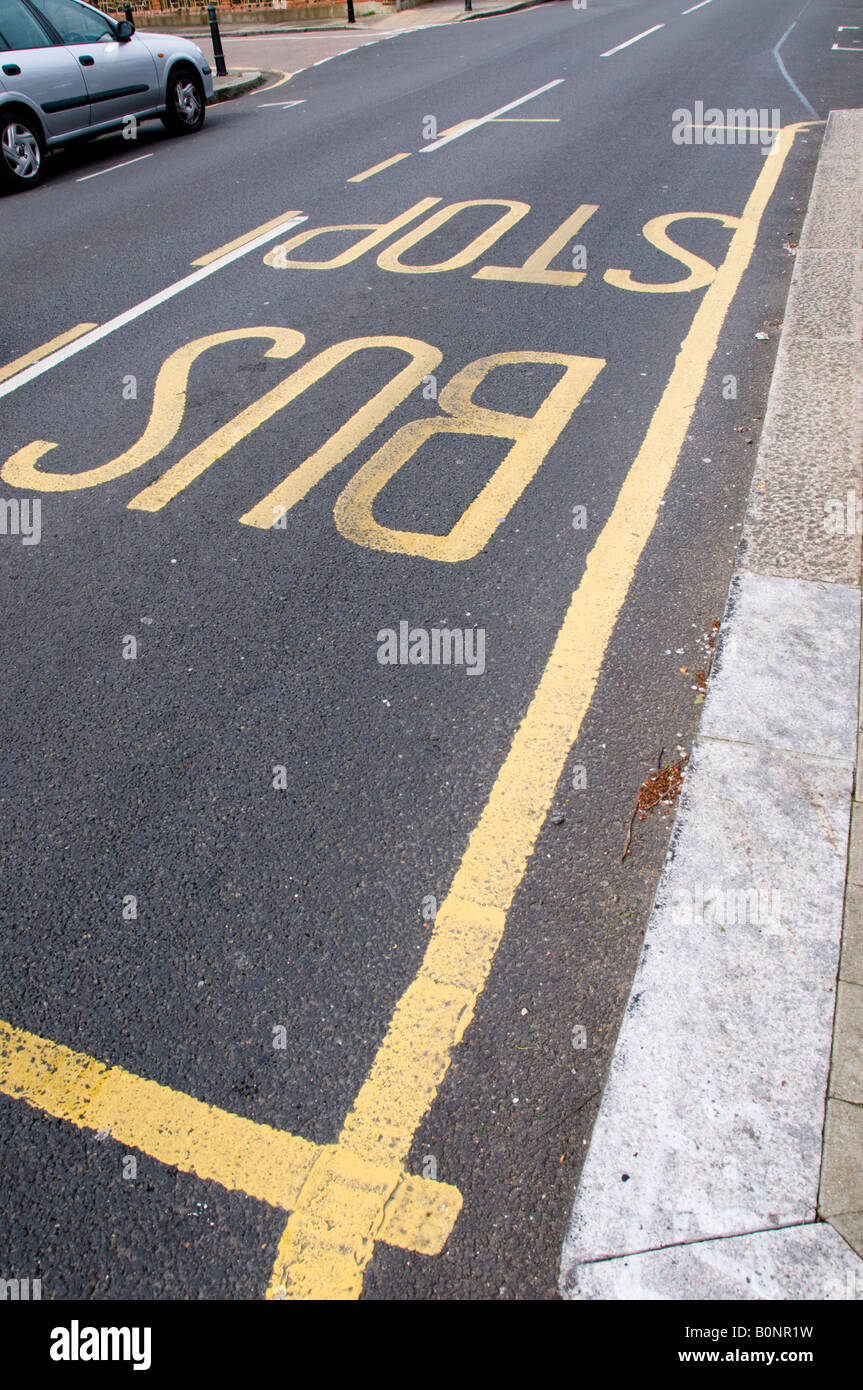 Bus stop marking hires stock photography and images Alamy